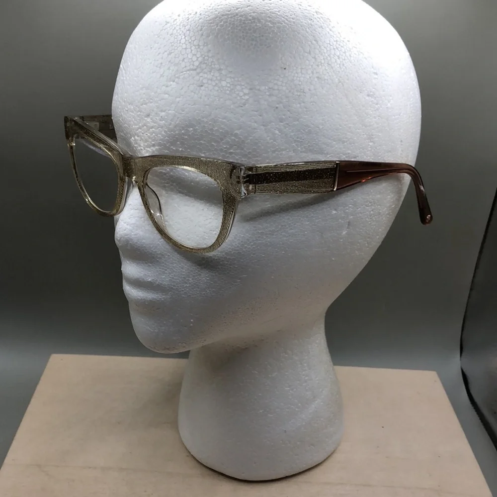 L.A.M.B Lamb Glasses Frames ONLY LA067 Clear Glitter Gold Cat Eye 51-19-140